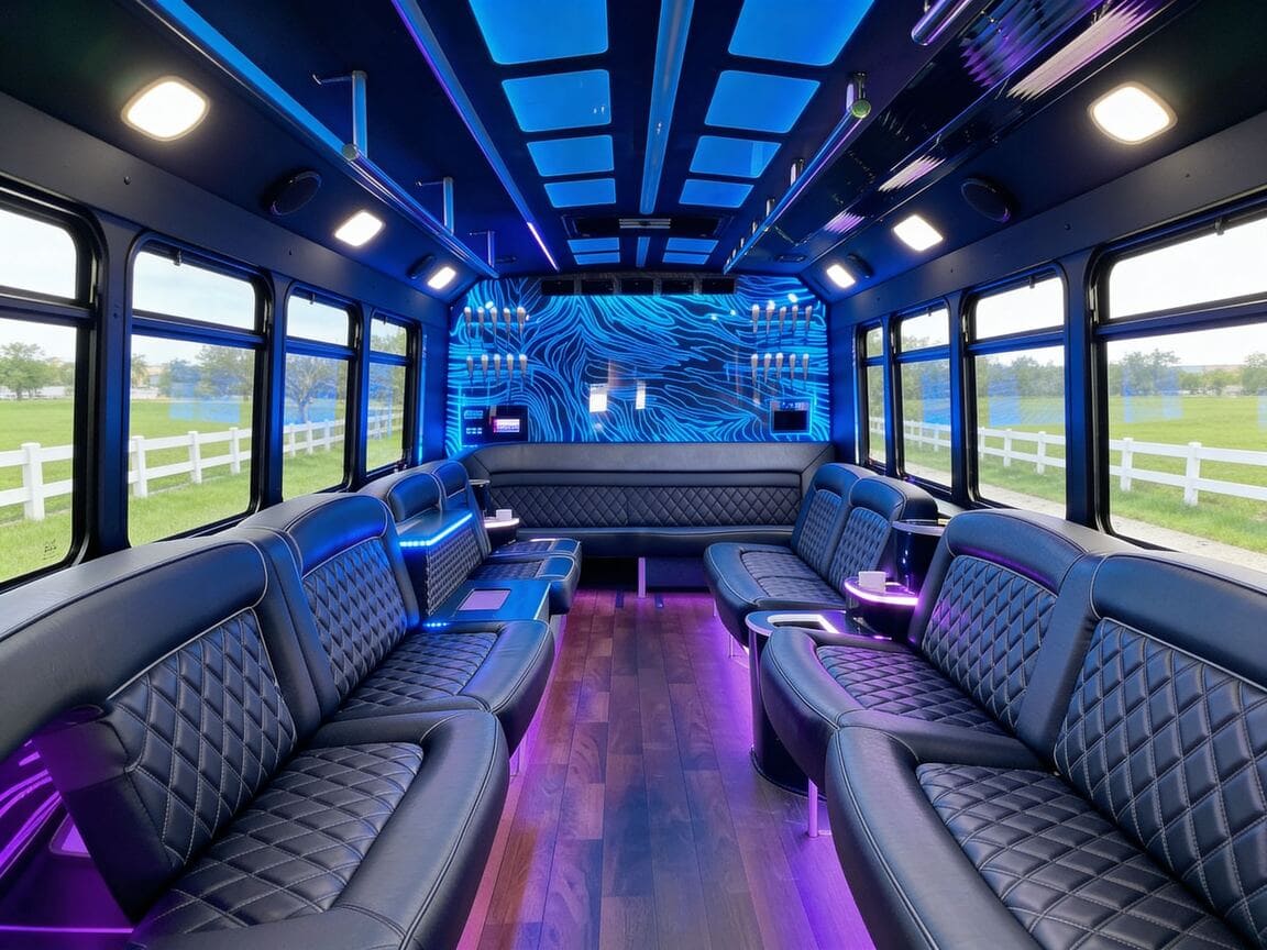 black party bus interior