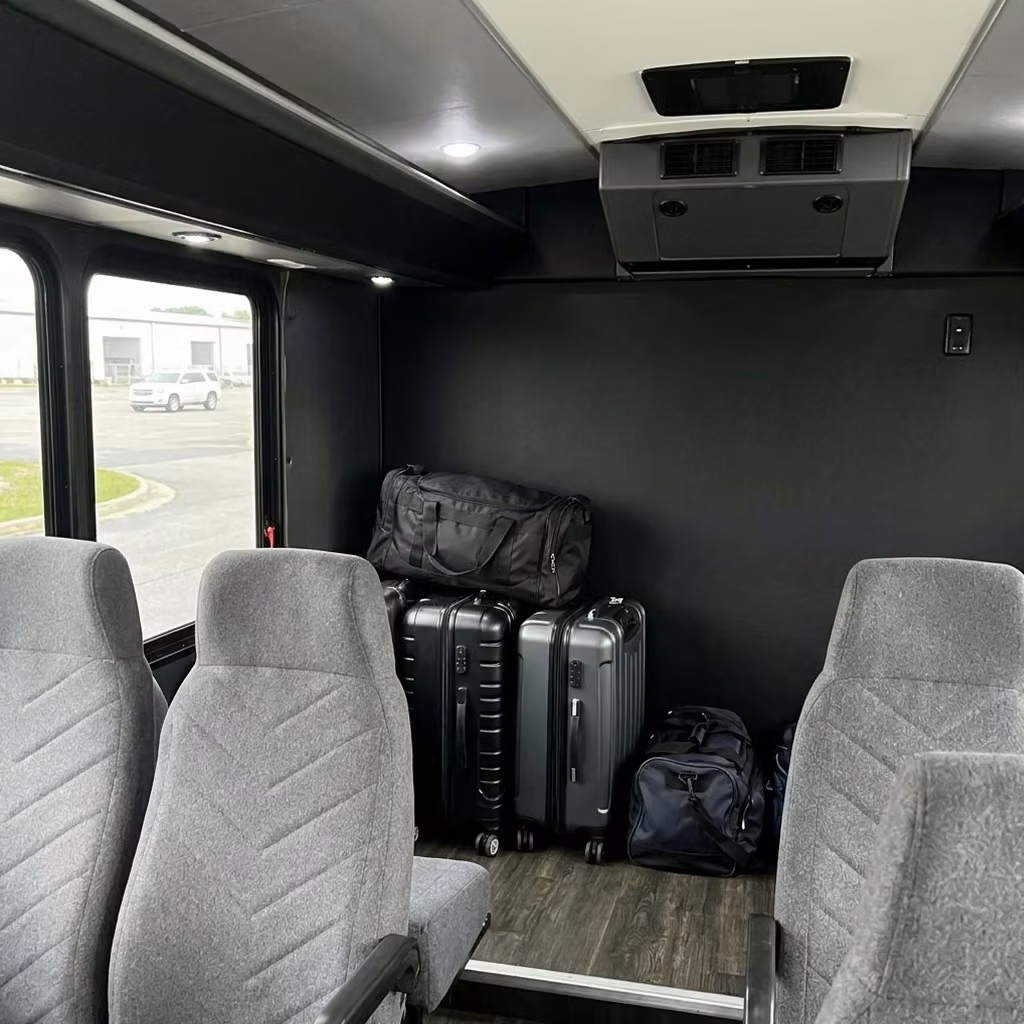 stockbridge 15 passenger minibus luggage area