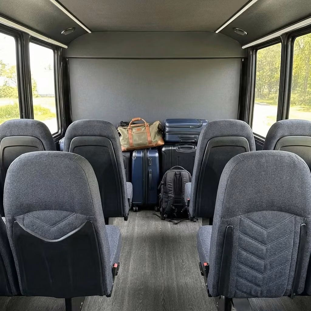 stockbridge 25 passenger minibus luggage area