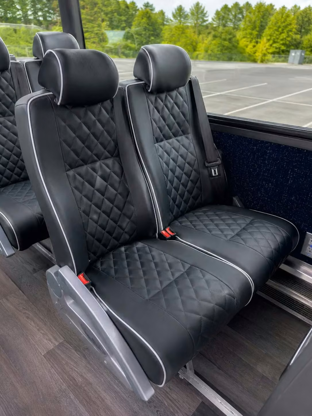 stockbridge 56 passenger charter bus reclining seats